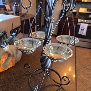Elegant Black Metal Candle Holder